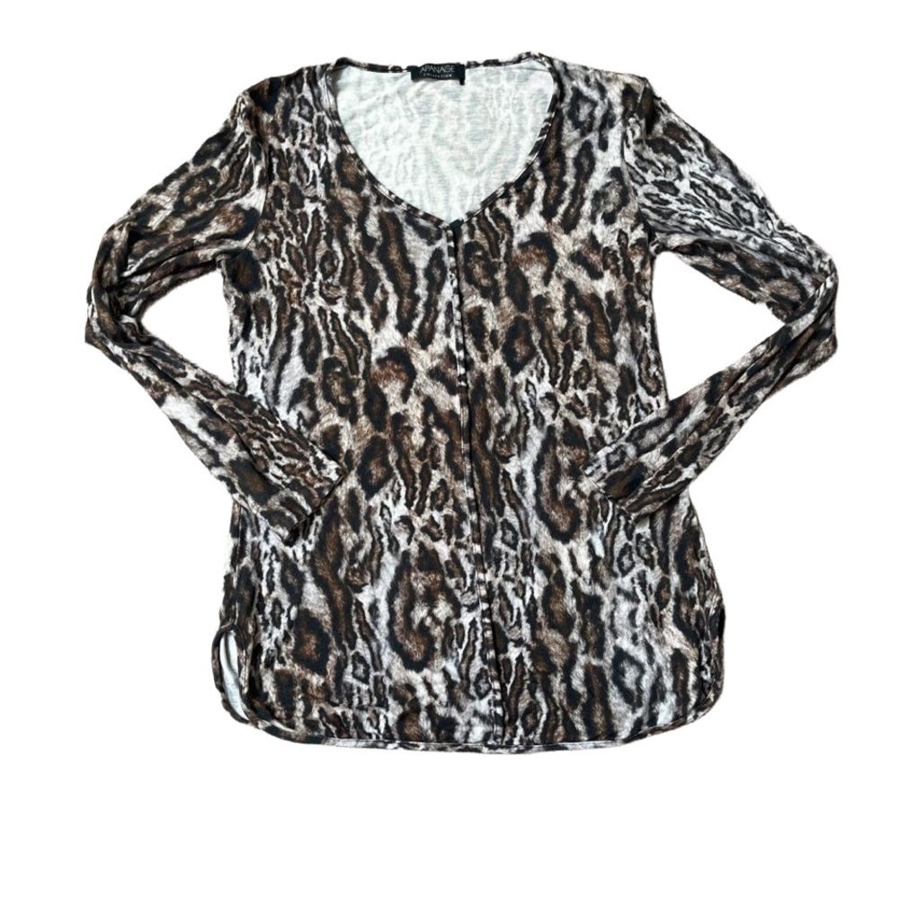 Apanage long sleeve animal print top
